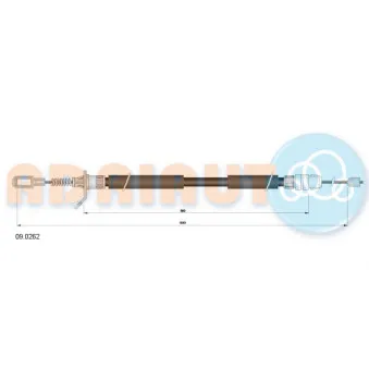 Tirette à câble, frein de stationnement arrière gauche ADRIAUTO 09.0262 pour CHRYSLER VOYAGER 2.5 CRD - 120cv