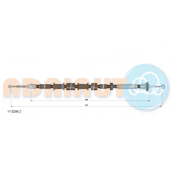 Tirette à câble, frein de stationnement arrière gauche ADRIAUTO 11.0286.1