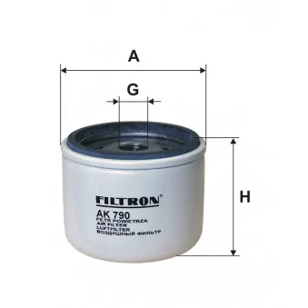 Filtre à air FILTRON AK 790 pour IVECO STRALIS AD 260S33, AT 260S33 - 330cv
