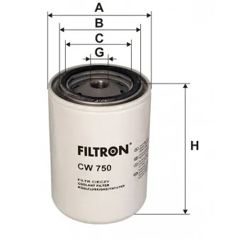 Filtre de liquide de refroidissement FILTRON CW 750 pour VOLVO FH 500 - 500cv