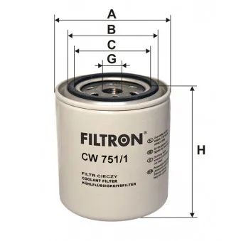 Filtre de liquide de refroidissement FILTRON CW 751/1 pour IVECO EUROCARGO 150 E 27, 150 E 27 P, 150 E27FP, 150 E 27 R - 267cv