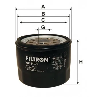 Filtre à huile FILTRON OEM 8943604190