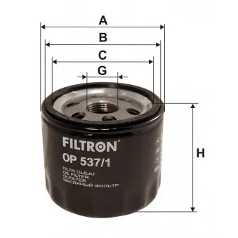 Filtre à huile FILTRON OP 537/1