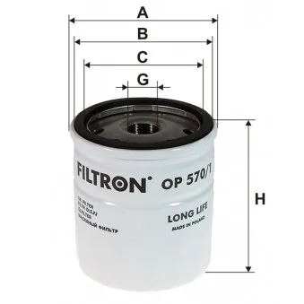 Filtre à huile FILTRON OEM a124e6196s