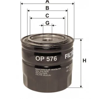 Filtre à huile FILTRON OP 576 pour SCANIA 3 - series 143 M/470 - 471cv