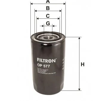 Filtre à huile FILTRON OP 577 pour VOLVO FH12 FH 12/460 - 460cv