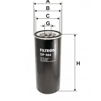 Filtre à huile FILTRON OP 584 pour VOLVO FH12 FH 12/380 - 379cv