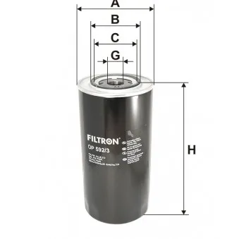 Filtre à huile FILTRON OP 592/3 pour RENAULT TRUCKS MAGNUM 370,20, 370,24 - 243cv