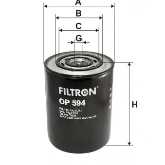 Filtre à huile FILTRON OP 594 pour MAN E2000 65 E 14, 65 E 14 P - 136cv
