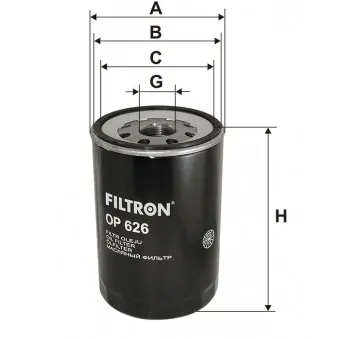 Filtre à huile FILTRON OP 626 pour MAN M90 24,272 FNL,24,272 FNLL,24,272 FVL - 269cv