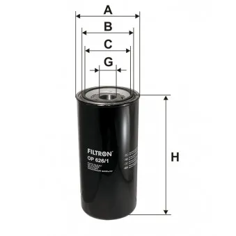 Filtre à huile FILTRON OP 626/1 pour RENAULT TRUCKS PREMIUM FT 95,350 - 352cv