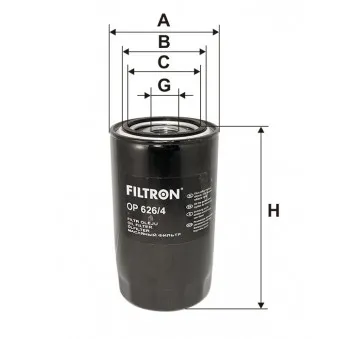 Filtre à huile FILTRON OP 626/4 pour NEW HOLLAND TM TM190 - 193cv