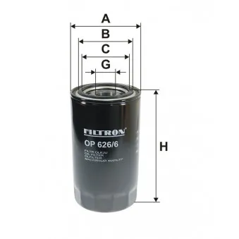 Filtre à huile FILTRON OP 626/6 pour SCANIA L,P,G,R,S - series P280 - 280cv