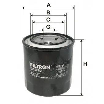 Filtre à huile FILTRON OP 636/2 pour MITSUBISHI Canter (FE5, FE6) FB 35 - 78cv
