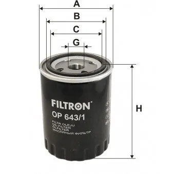 Filtre à huile FILTRON OP 643/1