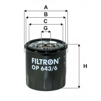 Filtre à huile FILTRON OP 643/6
