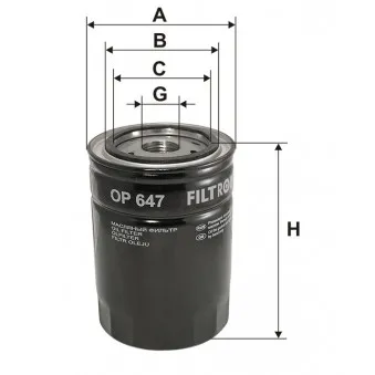 Filtre à huile FILTRON OP 647 pour DEUTZ-FAHR AGROPRIMA DX 4,51 - 82cv