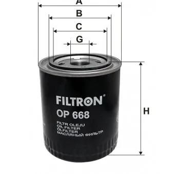 Filtre à huile FILTRON OP 668 pour SCANIA L,P,G,R,S - series L280 - 280cv