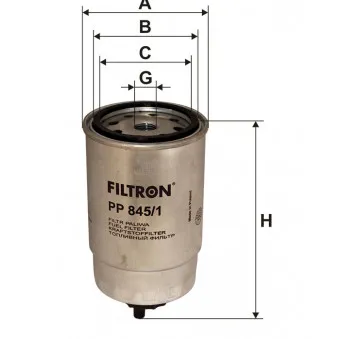 Filtre à carburant FILTRON PP 845/1 pour SCANIA 3 - series 143 H/470 - 471cv
