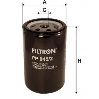 Filtre à carburant FILTRON PP 845/2 pour MAGIRUS-DEUTZ D-Series 232D15FL, 232D15FLL - 233cv