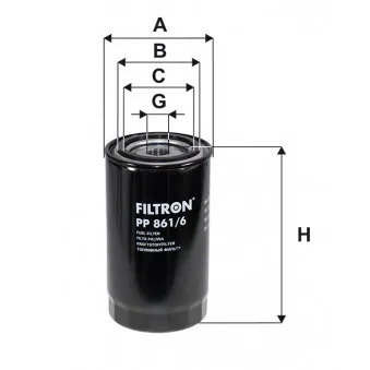 Filtre à carburant FILTRON PP 861/6 pour BMC PROFESSIONAL 625 - 250cv