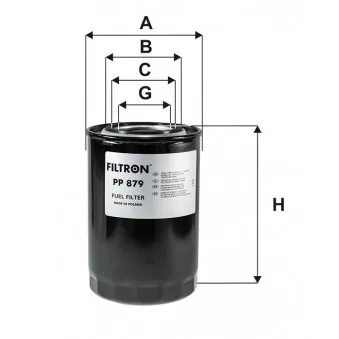 Filtre à carburant FILTRON PP 879 pour IVECO P/PA 330-30 HT - 305cv
