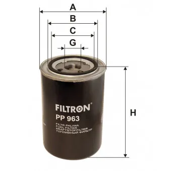 Filtre à carburant FILTRON PP 963 pour SCANIA 4 - series 114 L/340 - 340cv