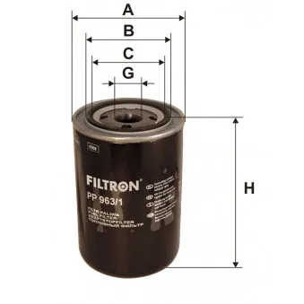 Filtre à carburant FILTRON PP 963/1 pour SCANIA IRIZAR PB 420 - 420cv