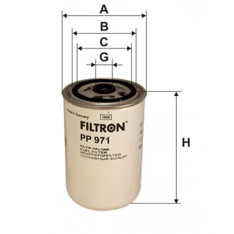 Filtre à carburant FILTRON PP 971 pour RENAULT TRUCKS KERAX 420,26 - 412cv
