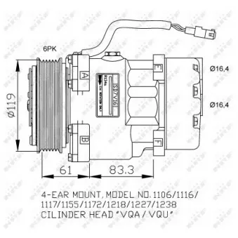 Compresseur, climatisation NRF 32040G pour CITROEN XSARA 1.8 D - 58cv