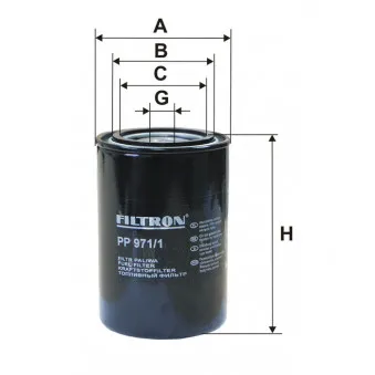 Filtre à carburant FILTRON PP 971/1 pour RENAULT TRUCKS MAGNUM AE 500,18T - 500cv