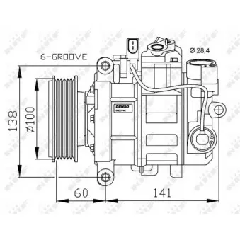 Compresseur, climatisation NRF 32263G pour AUDI Q5 2.0 TFSI quattro - 211cv