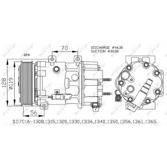 Compresseur, climatisation NRF OEM SD6C12-1363