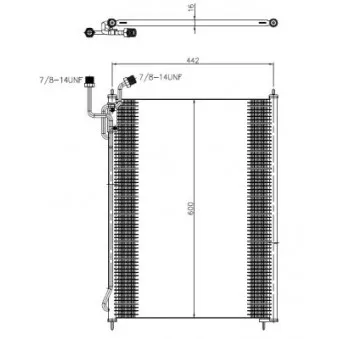 Condenseur, climatisation NRF 350503 pour MERCEDES-BENZ AXOR 2523 K - 231cv