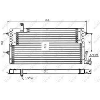 Condenseur, climatisation NRF 35534 pour VOLKSWAGEN PASSAT 1.9 TDI - 110cv