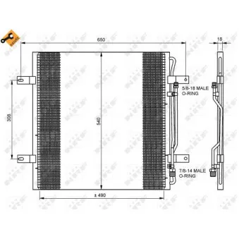 Condenseur, climatisation NRF 35781 pour SCANIA P,G,R,T - series 1318 K - 177cv