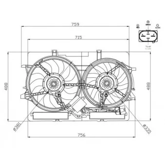 Ventilateur, refroidissement du moteur NRF OEM 8K0959455S