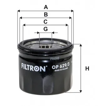 Filtre à huile FILTRON OP 629/3