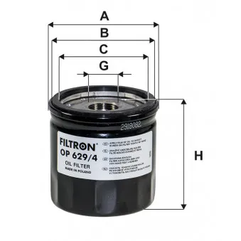 Filtre à huile FILTRON OP 629/4