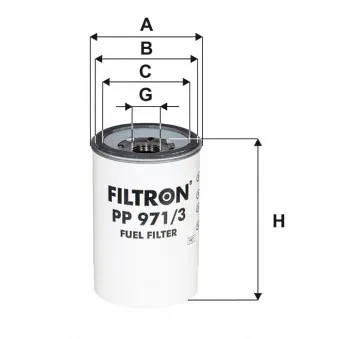 Filtre à carburant FILTRON PP 971/3 pour VOLVO FH12 FH 12/420 - 420cv