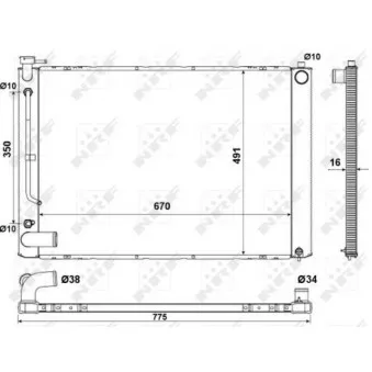 Radiateur, refroidissement du moteur NRF OEM 1604120301