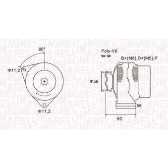 Alternateur MAGNETI MARELLI OEM 0101540502