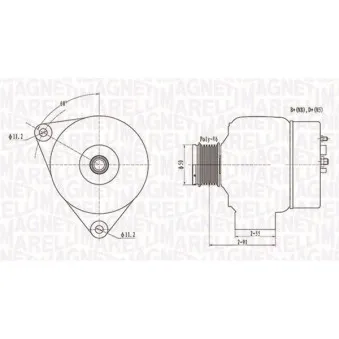 Alternateur MAGNETI MARELLI 063731300010 pour MERCEDES-BENZ CLASSE C C 280 - 197cv