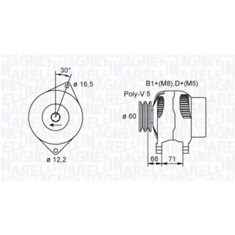 Alternateur MAGNETI MARELLI OEM 46532668