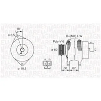 Alternateur MAGNETI MARELLI OEM R1530037