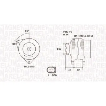 Alternateur MAGNETI MARELLI OEM 06B903016B