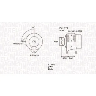 Alternateur MAGNETI MARELLI OEM 9655296080