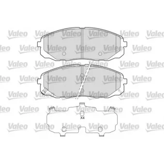 Jeu de 4 plaquettes de frein avant VALEO OEM 58101A9A20