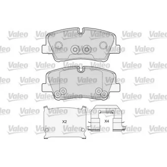 Jeu de 4 plaquettes de frein arrière VALEO OEM 5830159A10