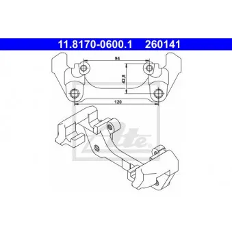 ATE 11.8170-0600.1 - Support, étrier de frein